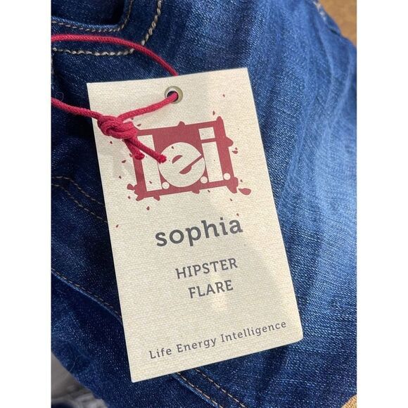 L.e.I Sophia hipster flare jeans womens jr 17R plus size dead stock Y2K 00’s nwt - Picture 12 of 12